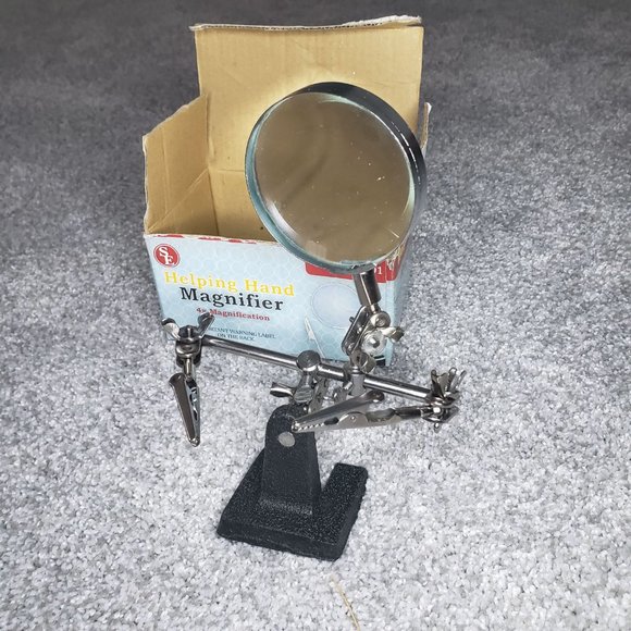 SE MZ101 Helping Hand With Magnifying Glass With Box 4X Magnifying - Picture 7 of 7